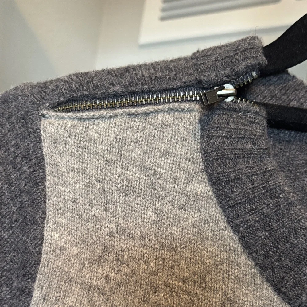 J. Crew Two-Tone Gray Sweater zipper accents